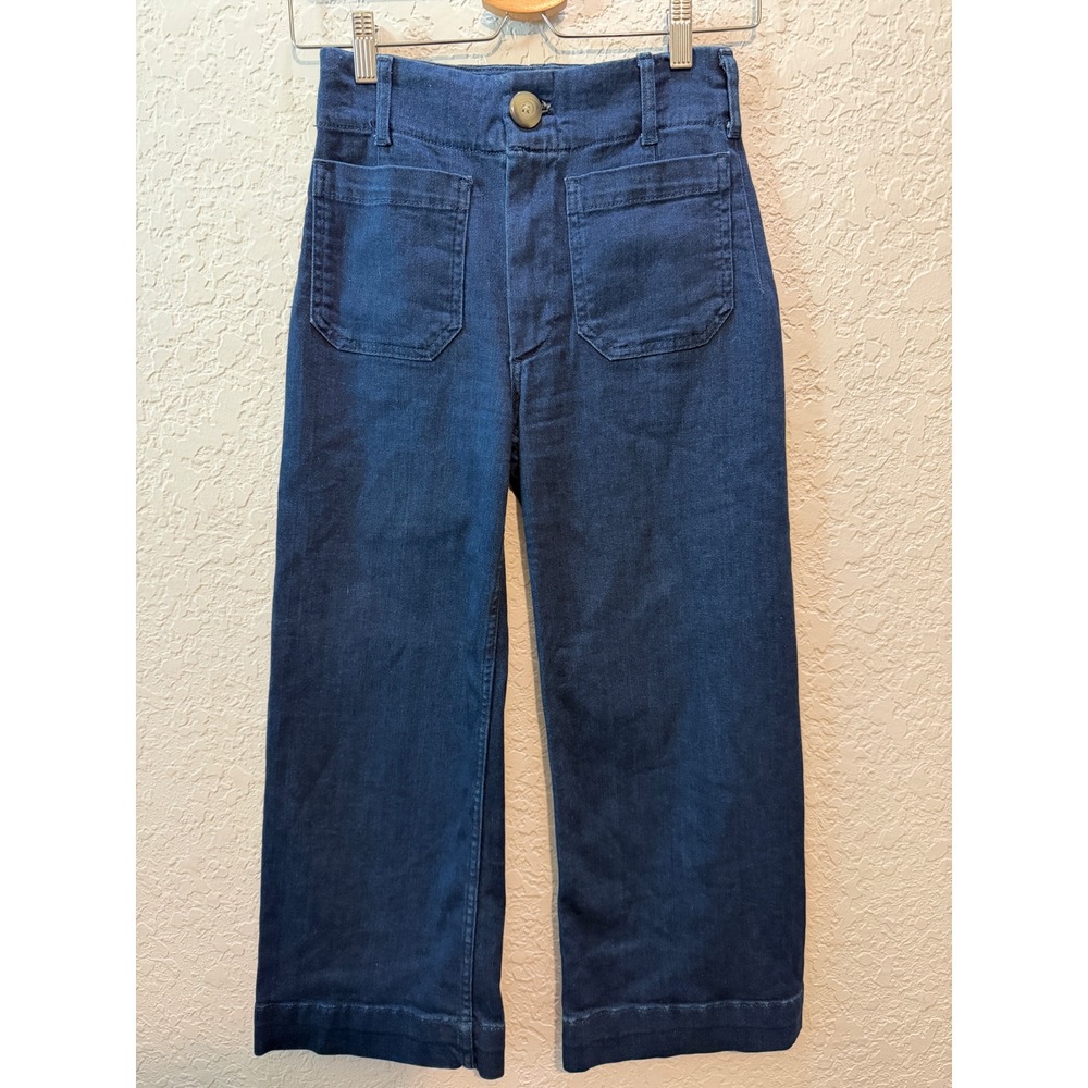 Maeve Indigo Wide-Leg Crop Jeans